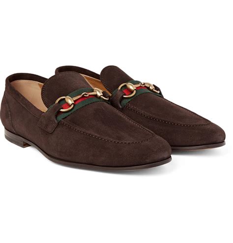 gucci brown suede loafers|Gucci stacked heel loafer.